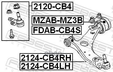 Опора шаровая переднего нижнего рычага (ford focus