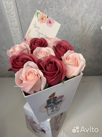 Мыльные розы в коробке