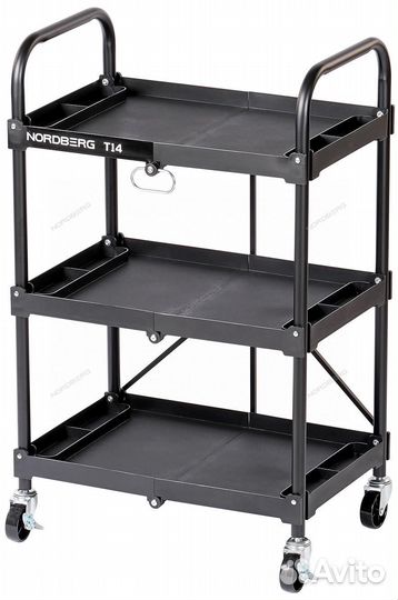 Тележка инструментальная с 3 пластиковыми полками