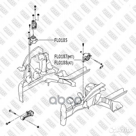 Опора двигателя левая FL0187 fixar