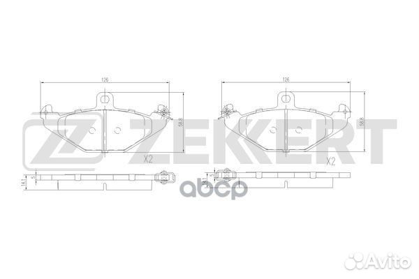 Колодки торм. диск. задн. Renault 21 86- Espac