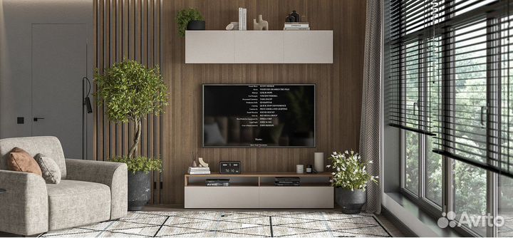 Гостиная boss quadro 3 Вяз натуральный,Ваниль софт