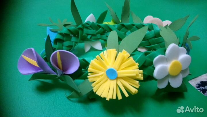 Кусочки изолона на мелкие цветы