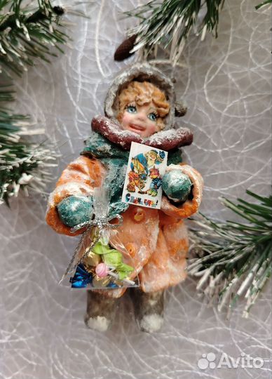 Ватные елочные игрушки