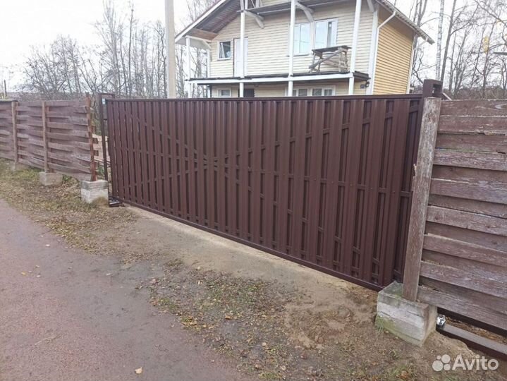 Откатные ворота 4200х2000мм v-4806