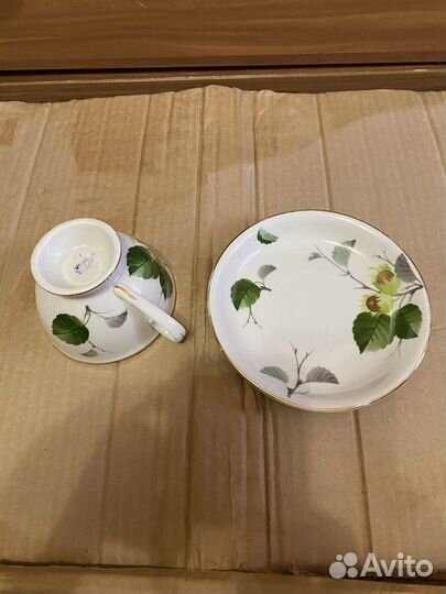 Чашка с блюдцем лфз Золотая орех