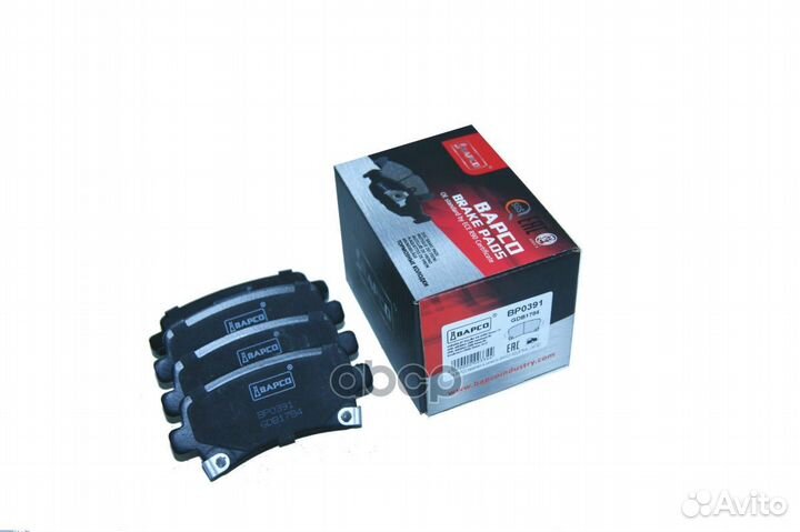 Колодки тормозные BP0391 bapco