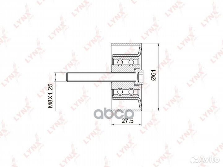 Ролик обводной ремня грм PB3027 lynxauto