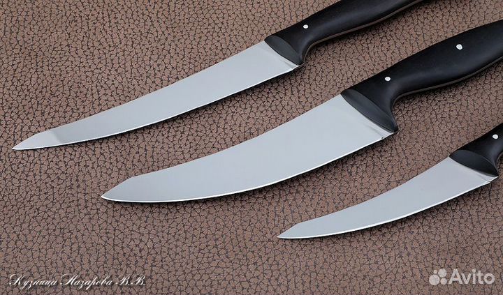 Набор ножей Шеф 95х18 черный граб