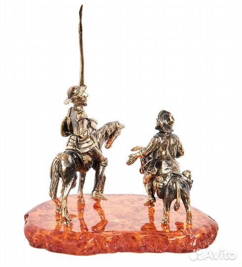Фигурка Дон Кихот и Санчо Панса (латунь, янтарь) A2130276