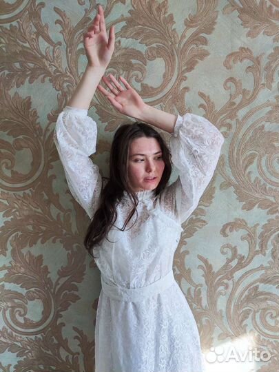 Винтажное платье свадебное ретро 19 века