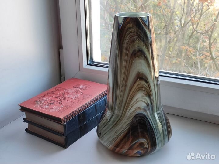 Ваза большая Латвия сульфидное стекло