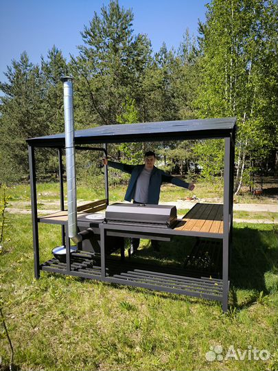 Мангал 2х2,5 м, беседка барбекю