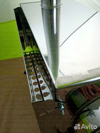 Печь походная Средняя на 30 л. c экранами с трех с