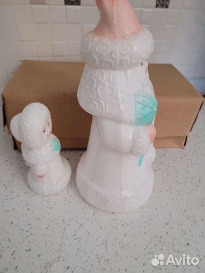 Дед мороз и снегурочка СССР пластик новый