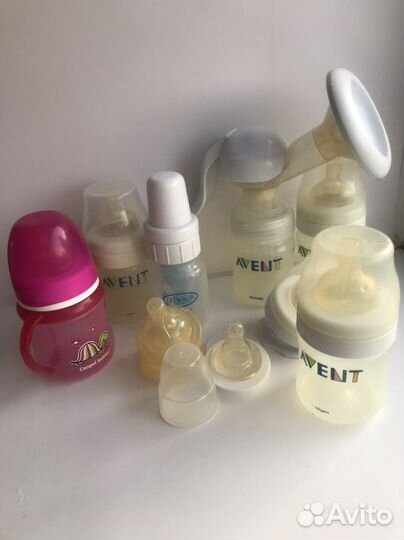 Молокоотсос avent ручной и бутылочки