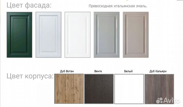 Кухонный гарнитур с крашеными фасадами (эмаль)