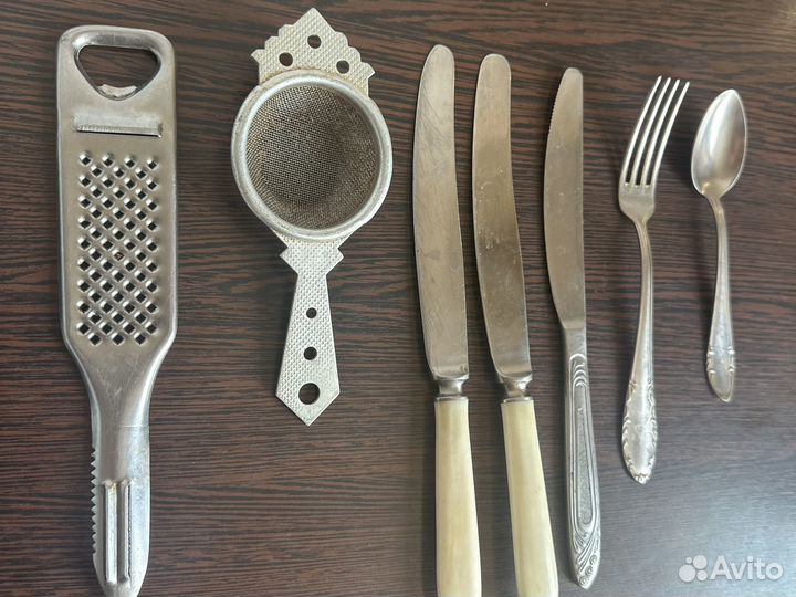 Нож вилка ложка ситечко терка СССР