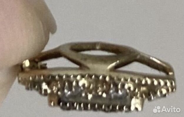 Золотой кулон с бриллиантами на цепочке. 14К