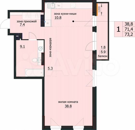 3-к. квартира, 54,8 м², 10/12 эт.