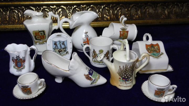 Миниатюры.Англия.Фарфор.Кувшин.Чайная пара