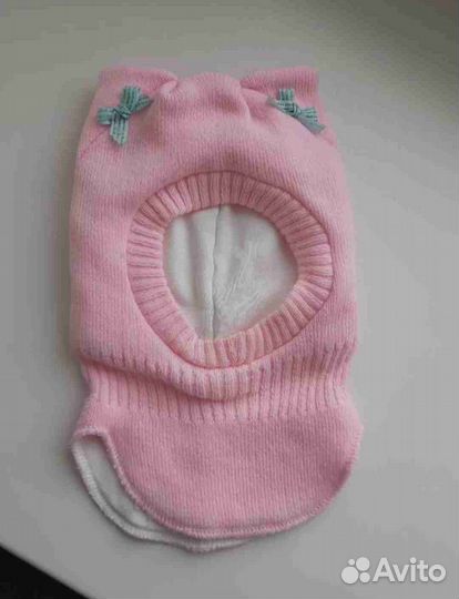 Шапка шлем для девочки 1-2 года
