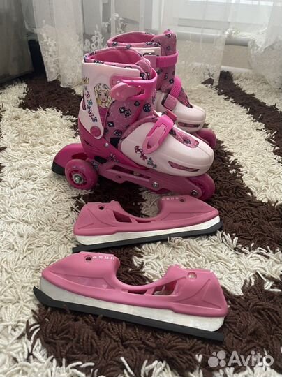 Коньки ролики 2 в 1 раздвижные