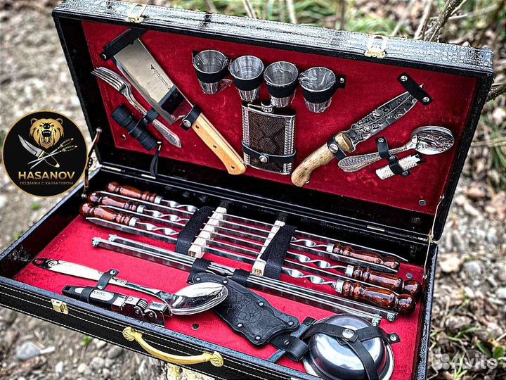 Шашлычный набор шампуров подарочный