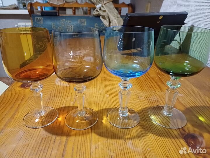 Фужеры цветное стекло СССР 4шт