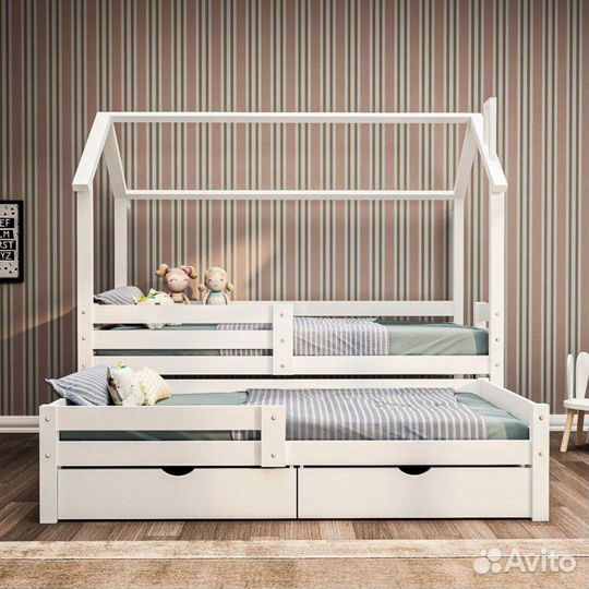 Детская кровать из березы для 2-х детей