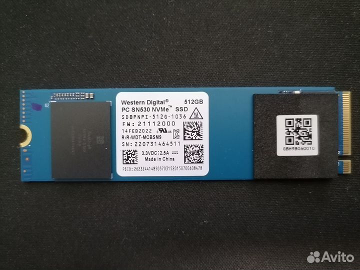 SSD NVMe WD nv530 512 gb