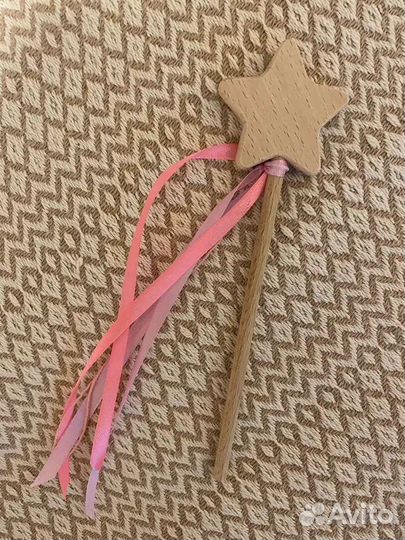 Волшебная игрушечная палочка из дерева со звездой