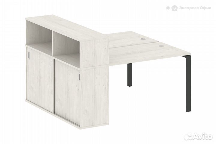 Стол-бенч двойной с опорным шкафом-купе Metal syst