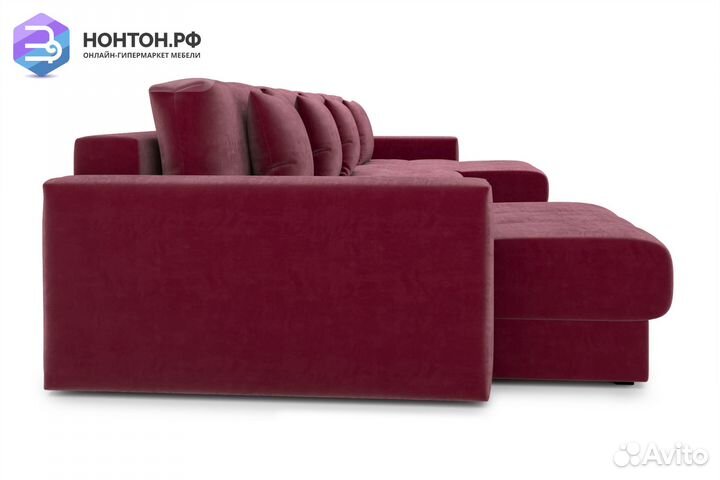 Диван п-образный тик-так Монарх М2О2 бордовый