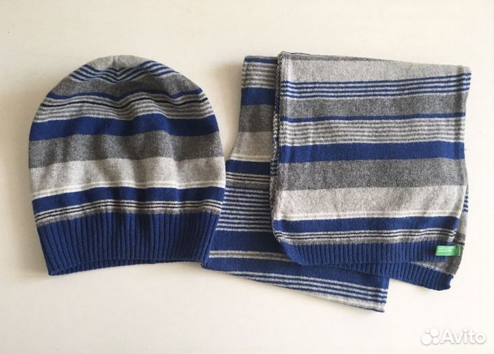 Шапка и шарф на мальчика benetton