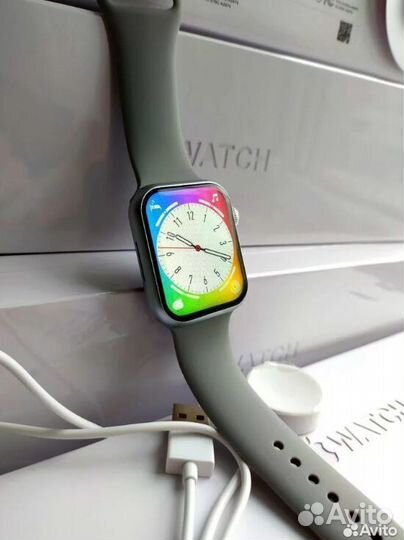 Apple Watch 7 space gray (безрамочные) 2 ремешка