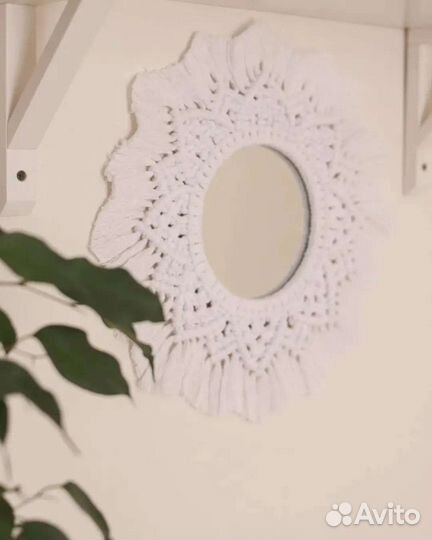 Зеркало макраме. Декор