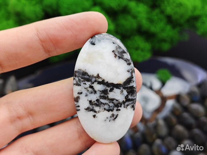 Кабошон Яшма Зебра (43-5) 45,4-26,0-6,4