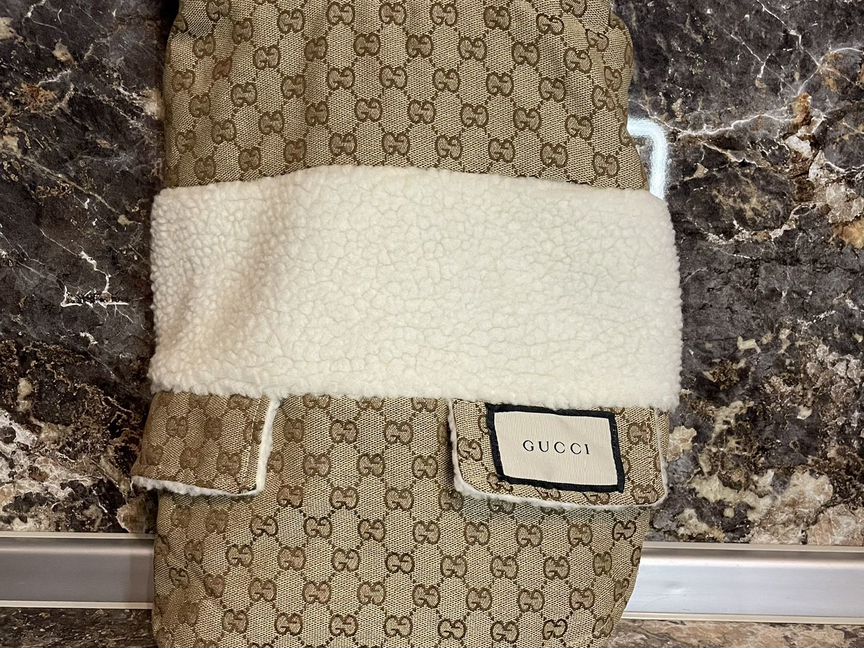 Дубленка и шапка для собак Gucci