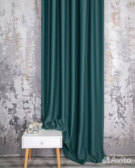 Комплект штор блэкаут Марсель Зеленый опал