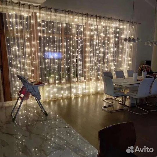 Гирлянда штора занавес