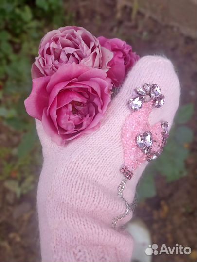 Варежки вязаные ручной работы