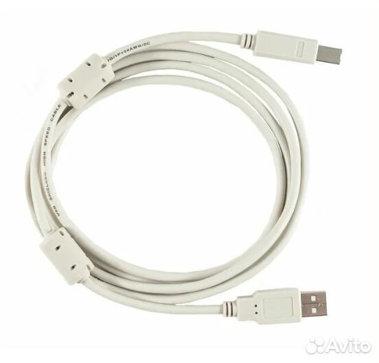 Кабель USB A-B 3м с ферритовыми кольцами