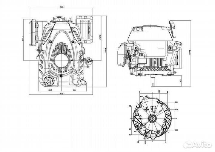 Двигатель Champion 7 л.с вертикальный вал