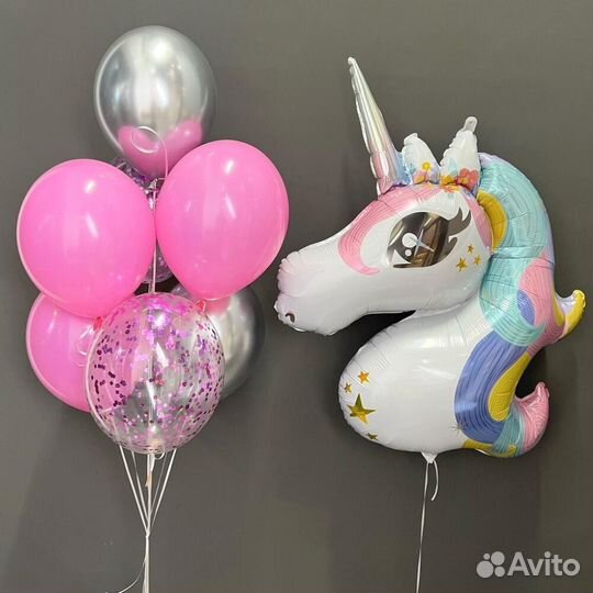 Набор из гелиевых воздушных шаров Единорог