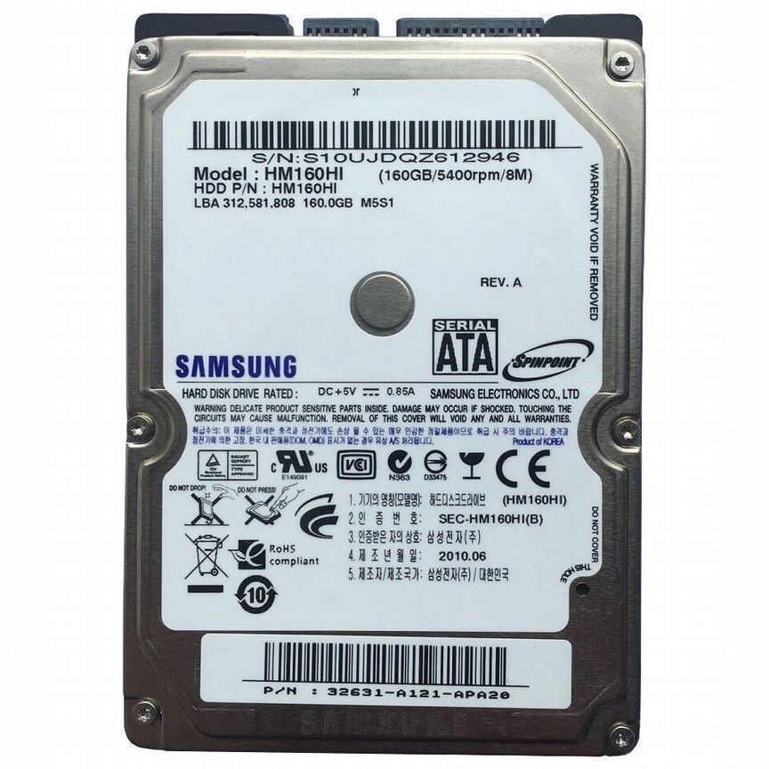 [HM160HI] Жесткий Диск Samsung 160gb Sata2,5" Hm160hi