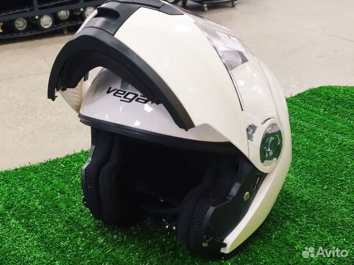 Шлем Снегоходный с подогревом (модуляр) Vega White