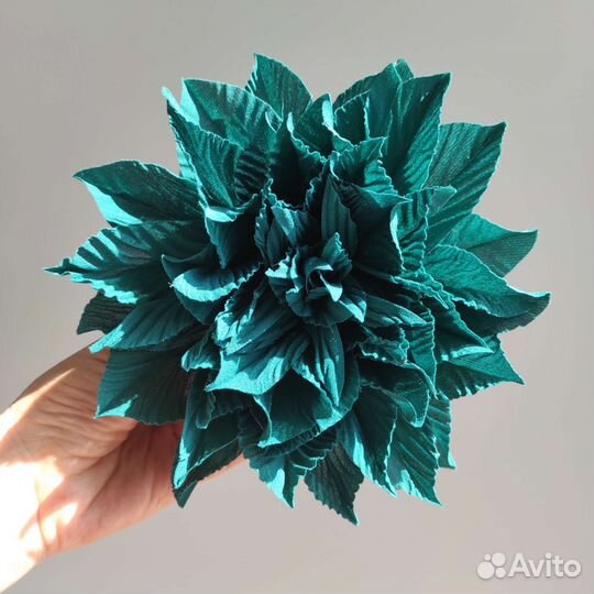 Большая брошь цветок из ткани, брошь астра