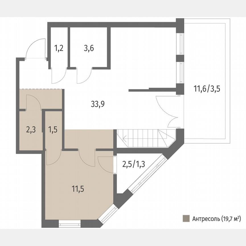 1-к. квартира, 79,4 м², 1/7 эт.