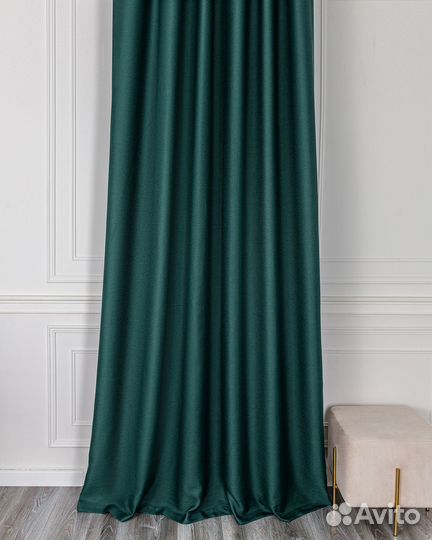 Комплект портьер рогожка Орфей Виридиан шторы